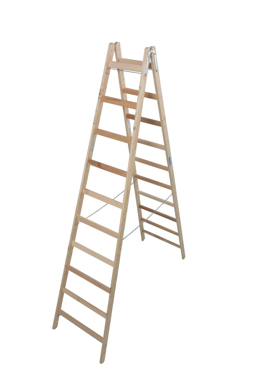 Drabina dwustronna drewniana 2x10 4,05m Krause Stabilo 170125 Dlaczego warto