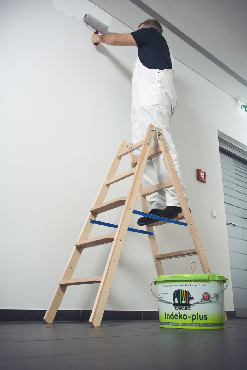 Drabina drewniana stopnie/szczeble 2x5 2,75m Krause Stabilo 818324 Montaż i organizacja pracy