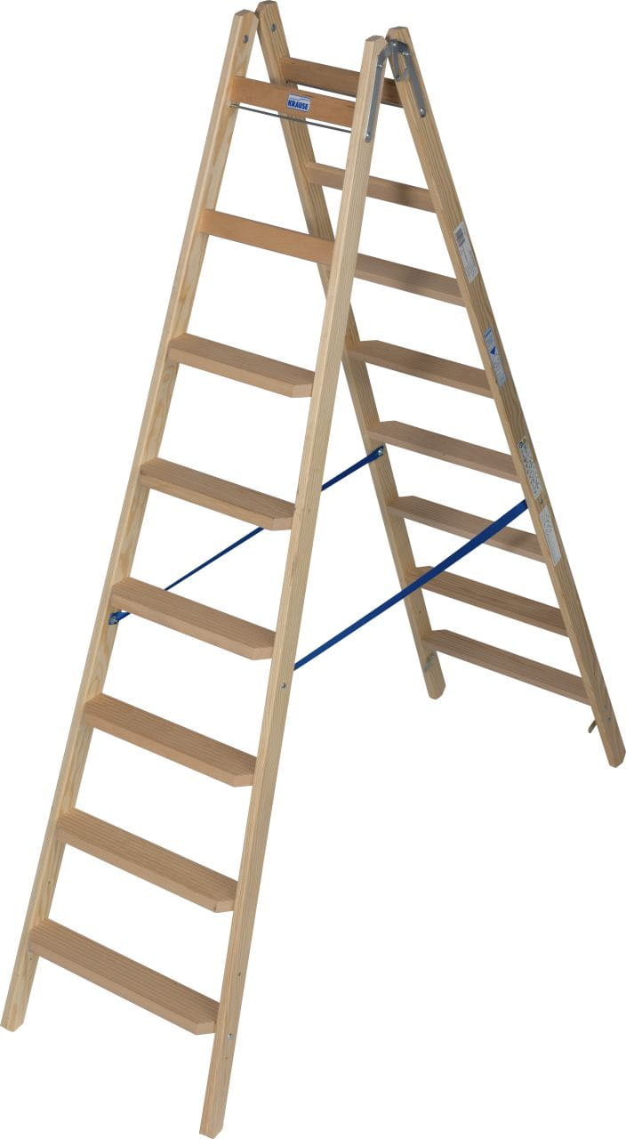 Drabina drewniana stopnie/szczeble 2x8 3,5m Krause Stabilo 818355 Cechy główne