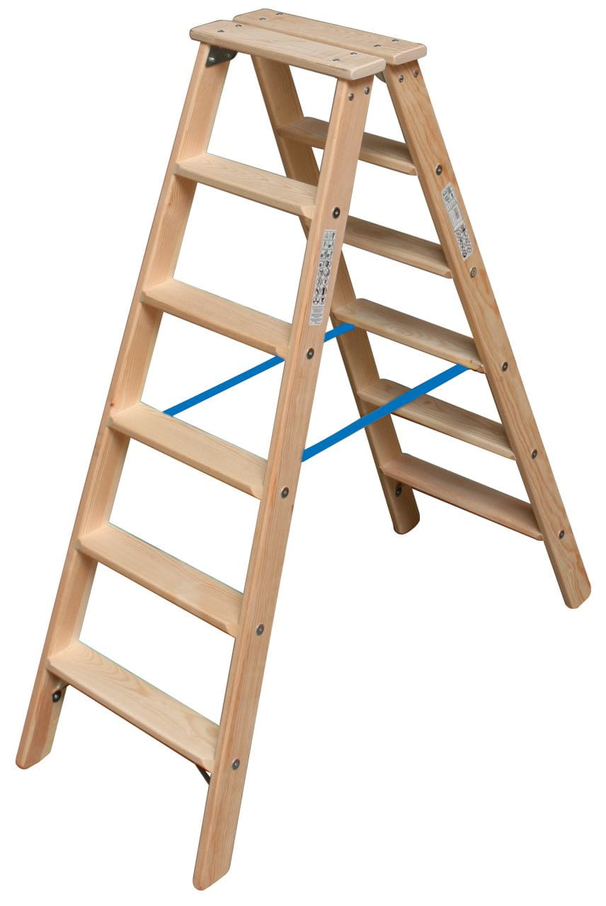 Drabina dwustronna drewniana 2x6 2,85m Krause Stabilo 818430 wzmocnione stopnie Dlaczego warto